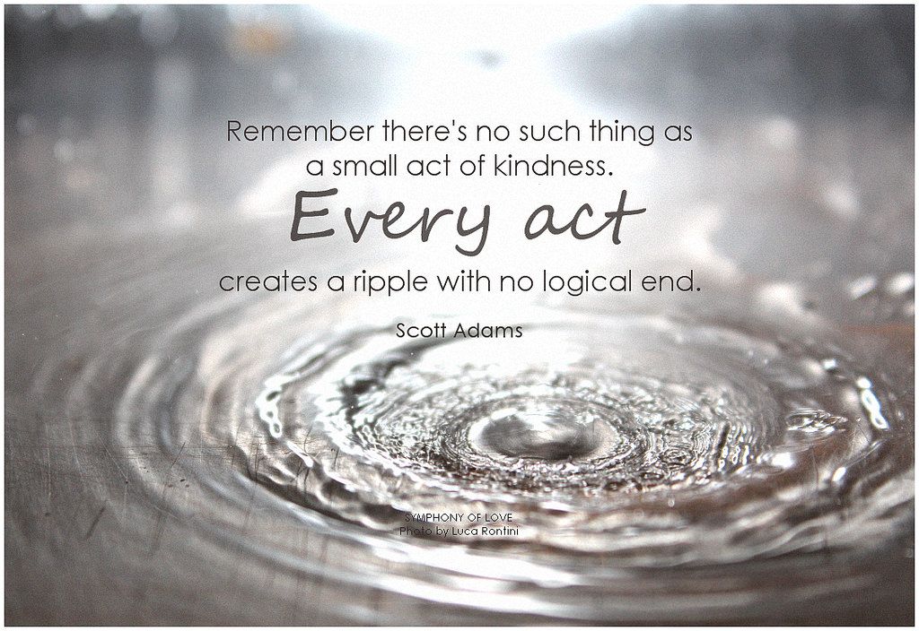 Even small actions can have a great ripple effect